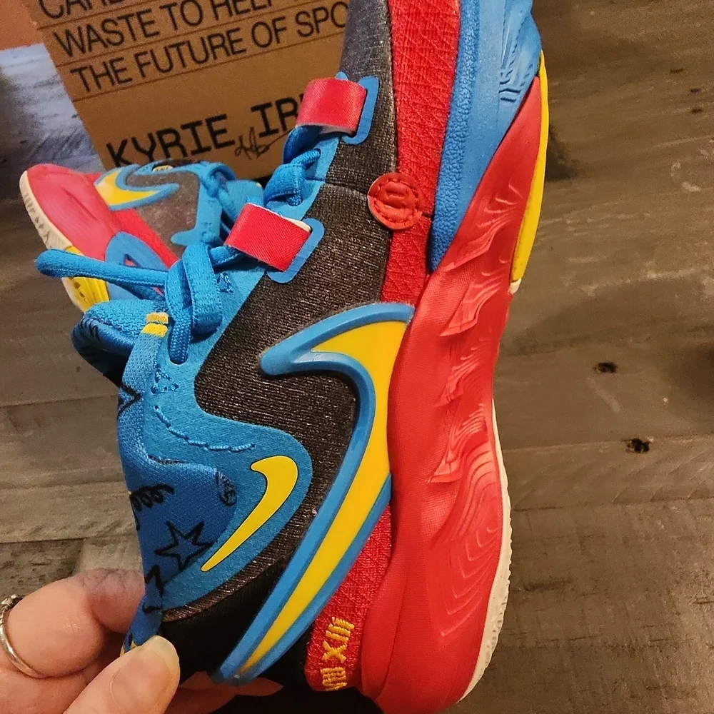 Nike Kids Blue Red Yellow Basketball Sneakers